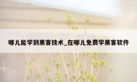 哪儿能学到黑客技术_在哪儿免费学黑客软件