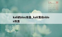 kali的dos攻击_kali发动ddos攻击