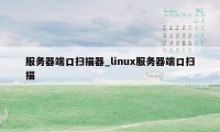 服务器端口扫描器_linux服务器端口扫描