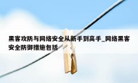 黑客攻防与网络安全从新手到高手_网络黑客安全防御措施包括