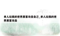 单人玩我的世界黑客攻击自己_单人玩我的世界黑客攻击