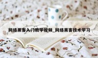 网络黑客入门教学视频_网络黑客技术学习