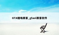 GTA赌场黑客_gtaol黑客软件