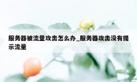 服务器被流量攻击怎么办_服务器攻击没有提示流量