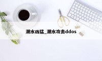 潮水凶猛_潮水攻击ddos