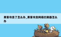 黑客攻击了怎么办_黑客攻击网络拦截器怎么办