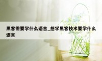 黑客需要学什么语言_想学黑客技术要学什么语言