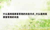 什么是网络黑客常用的攻击方式_什么是网络黑客常用的攻击