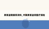 黑客盗取国家资料_中国黑客盗窃医疗保险