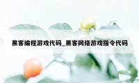 黑客编程游戏代码_黑客网络游戏指令代码