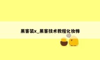 黑客装x_黑客技术教程化妆棉