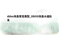 ddos攻击常见类型_DDOS攻击小组队名