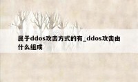 属于ddos攻击方式的有_ddos攻击由什么组成