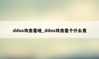 ddos攻击是啥_ddos攻击是个什么鬼