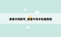 黑客代码教学_黑客代码手机版教程