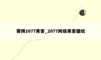 赛博2077黑客_2077网络黑客图纸