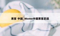 黑客 中国_Momo中国黑客恶搞