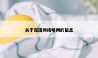 关于深度网络暗网的信息